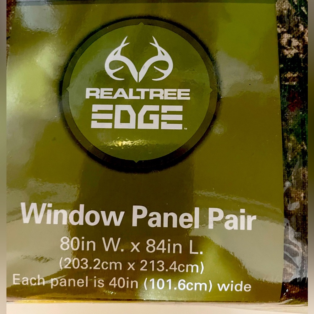 Real tree set of 2 window curtain panels